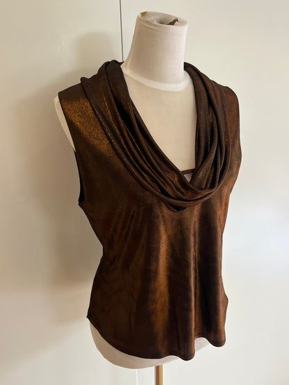 STAX Copper Cowl-neck top | Size 12
