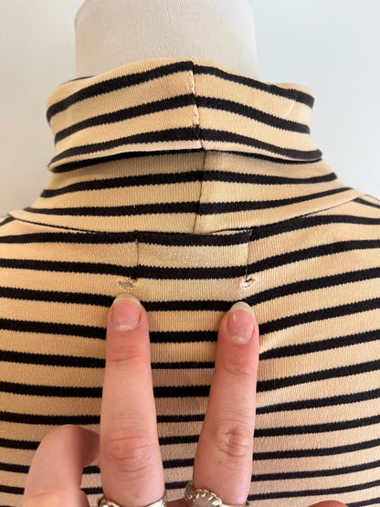 Cotton Striped Turtleneck | Size L