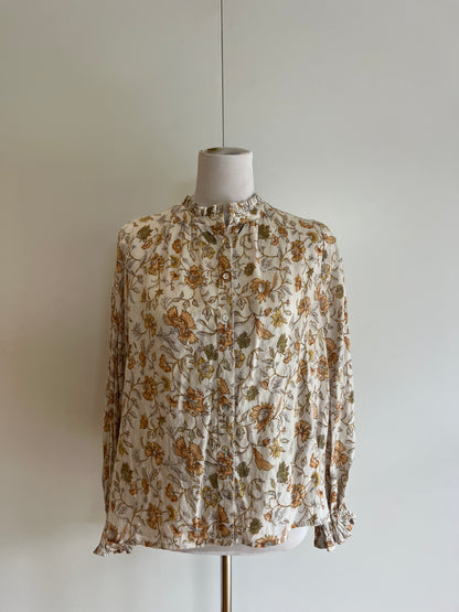 Linen Floral Blouse | Size 8