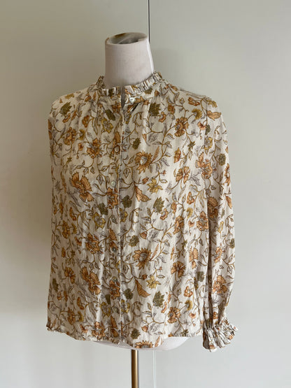 Linen Floral Blouse | Size 8