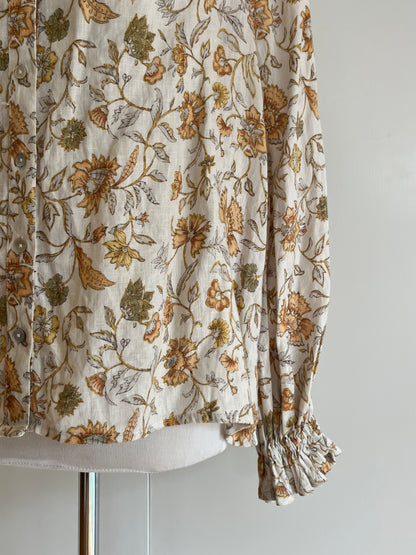 Linen Floral Blouse | Size 8