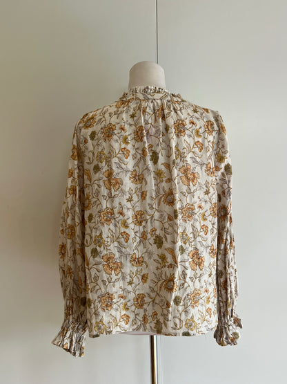Linen Floral Blouse | Size 8