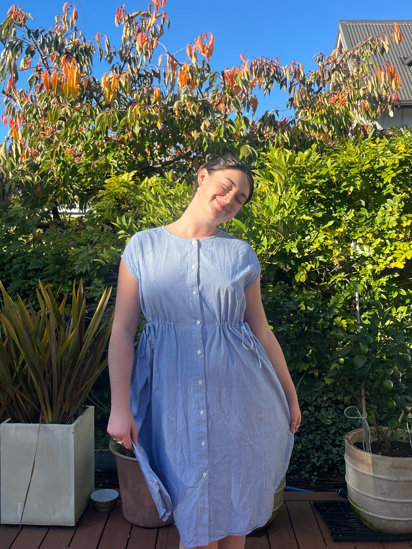 Kowtow Striped Midi Dress | Size M
