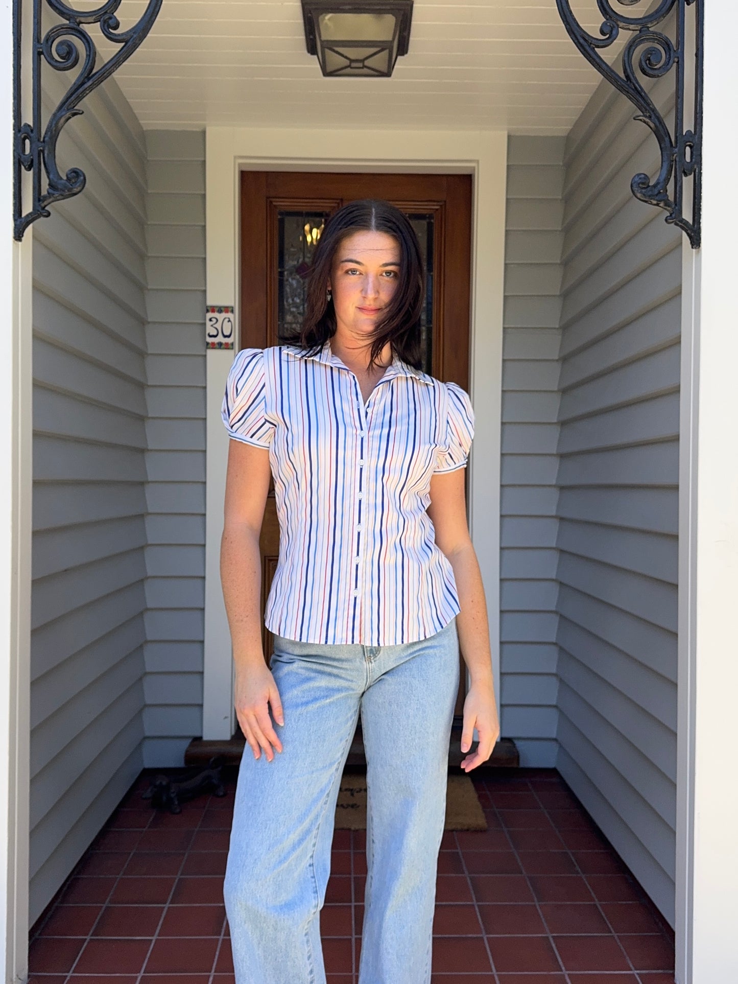 Colourful Striped Blouse | Size 10-12