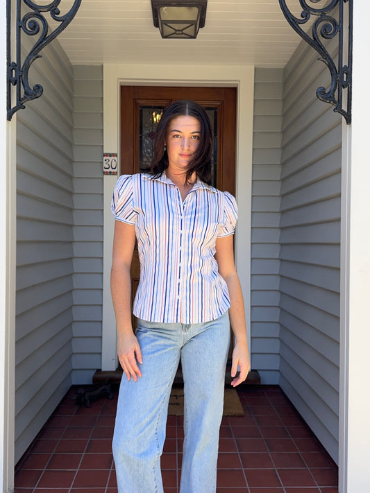 Colourful Striped Blouse | Size 10-12