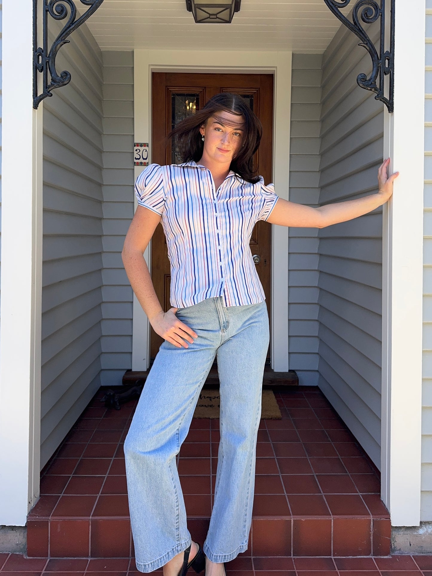 Colourful Striped Blouse | Size 10-12