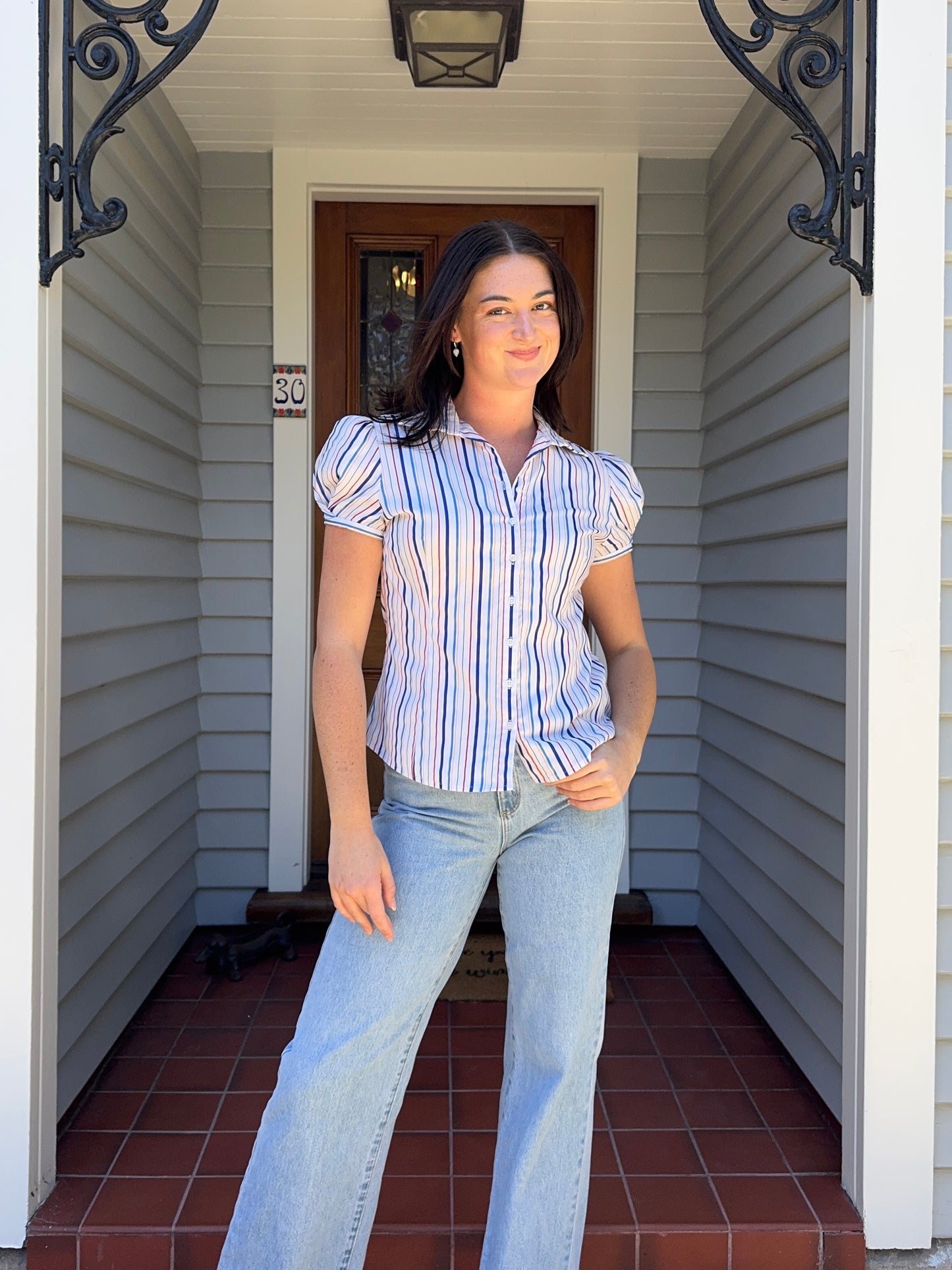 Colourful Striped Blouse | Size 10-12