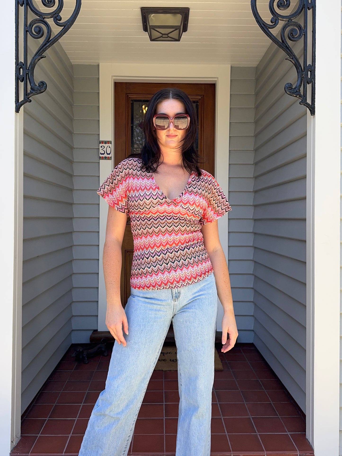 Colourful Crochet Blouse | Size M