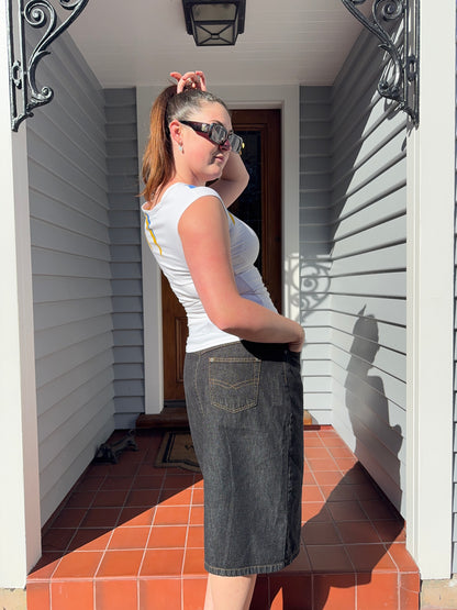 Denim Midi Skirt | Size 14-16