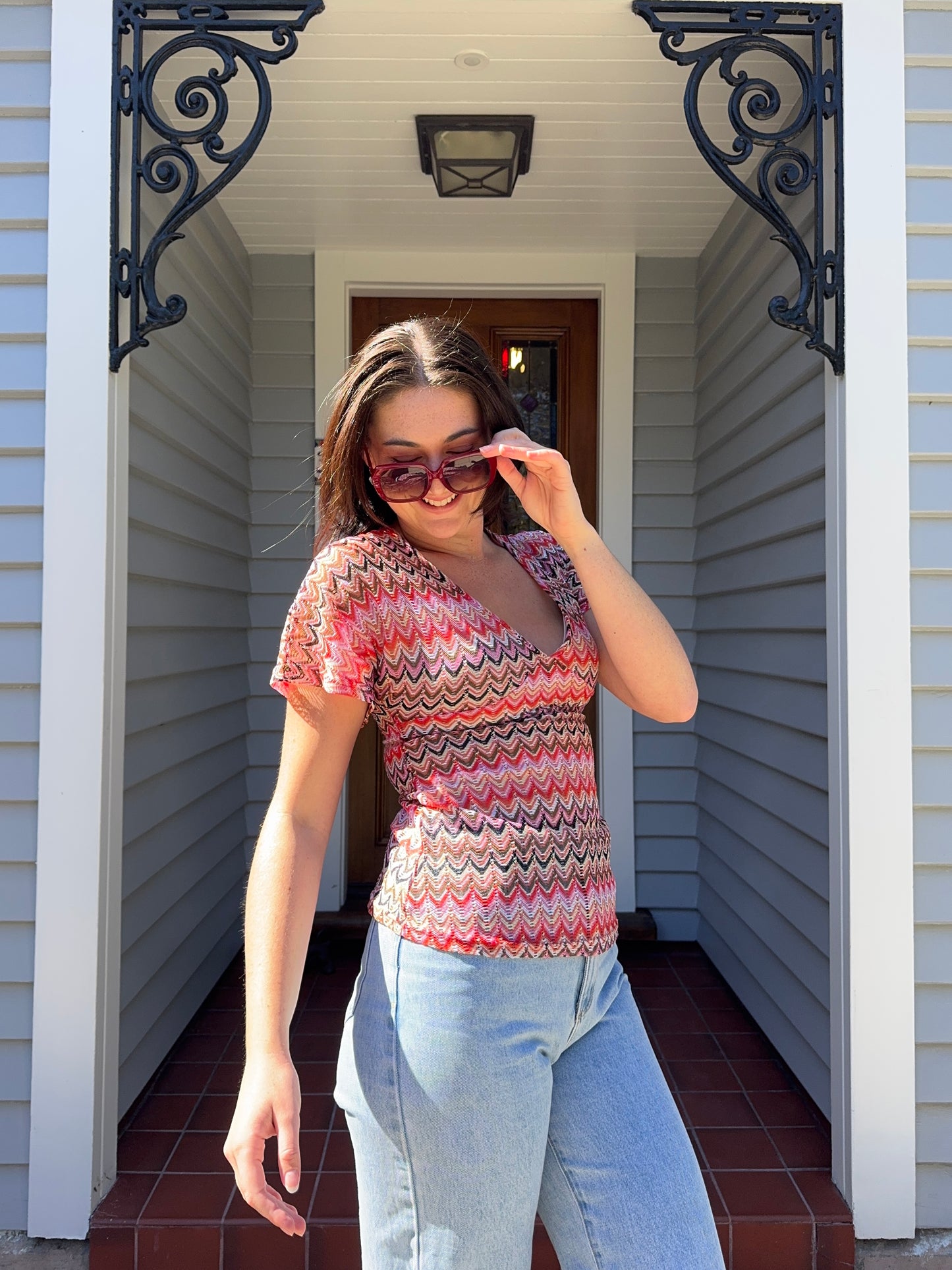 Colourful Crochet Blouse | Size M