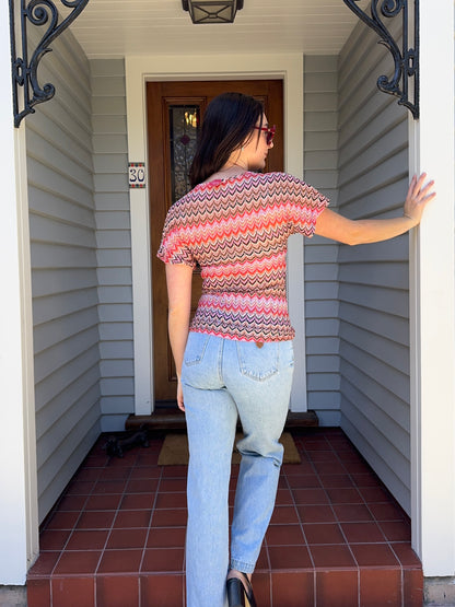 Colourful Crochet Blouse | Size M