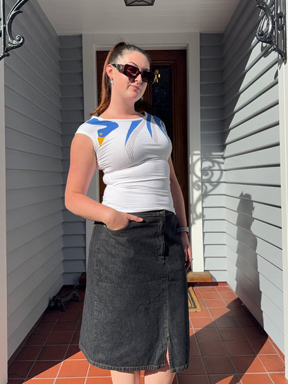Denim Midi Skirt | Size 14-16