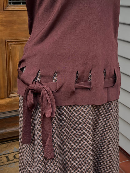 Brown & Blue Singlet Top | Size L