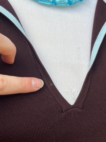 Brown & Blue Singlet Top | Size L