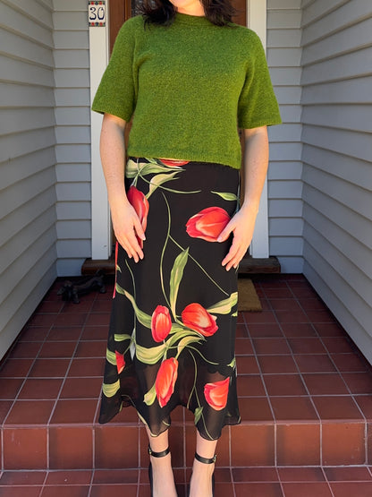 Tulip Floral Midi Skirt | Size 12-14