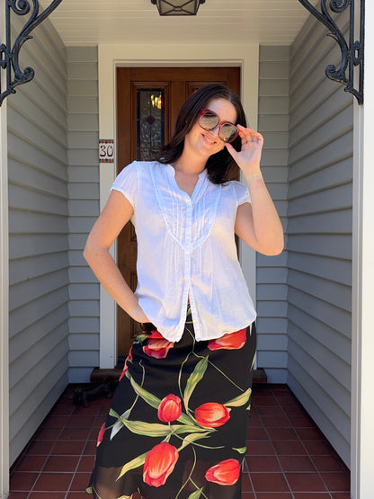 White Cotton Blouse | Size 16