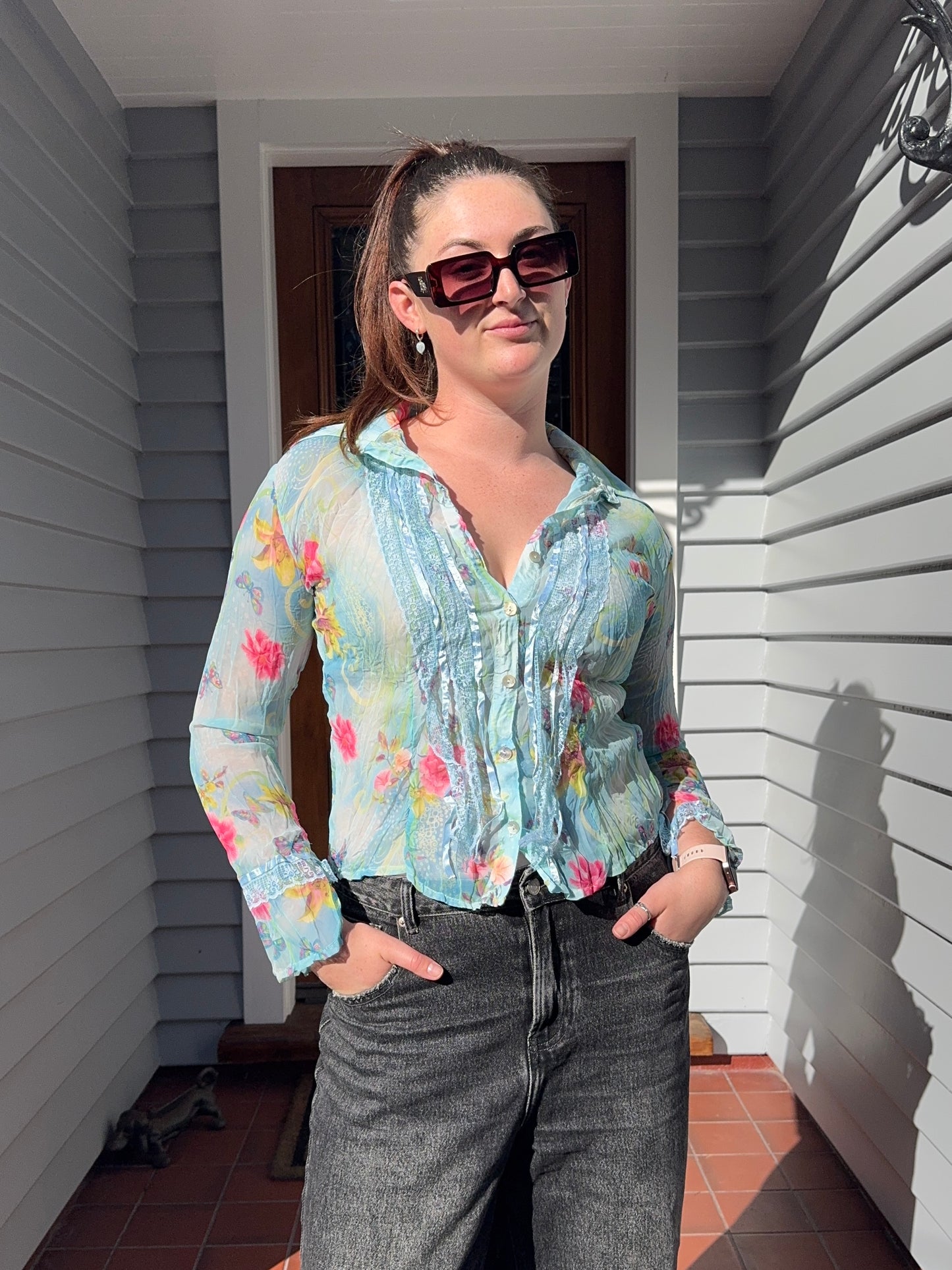 Sheer Lace Blouse | Size 8-10