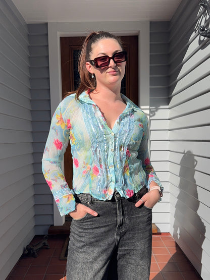 Sheer Lace Blouse | Size 8-10