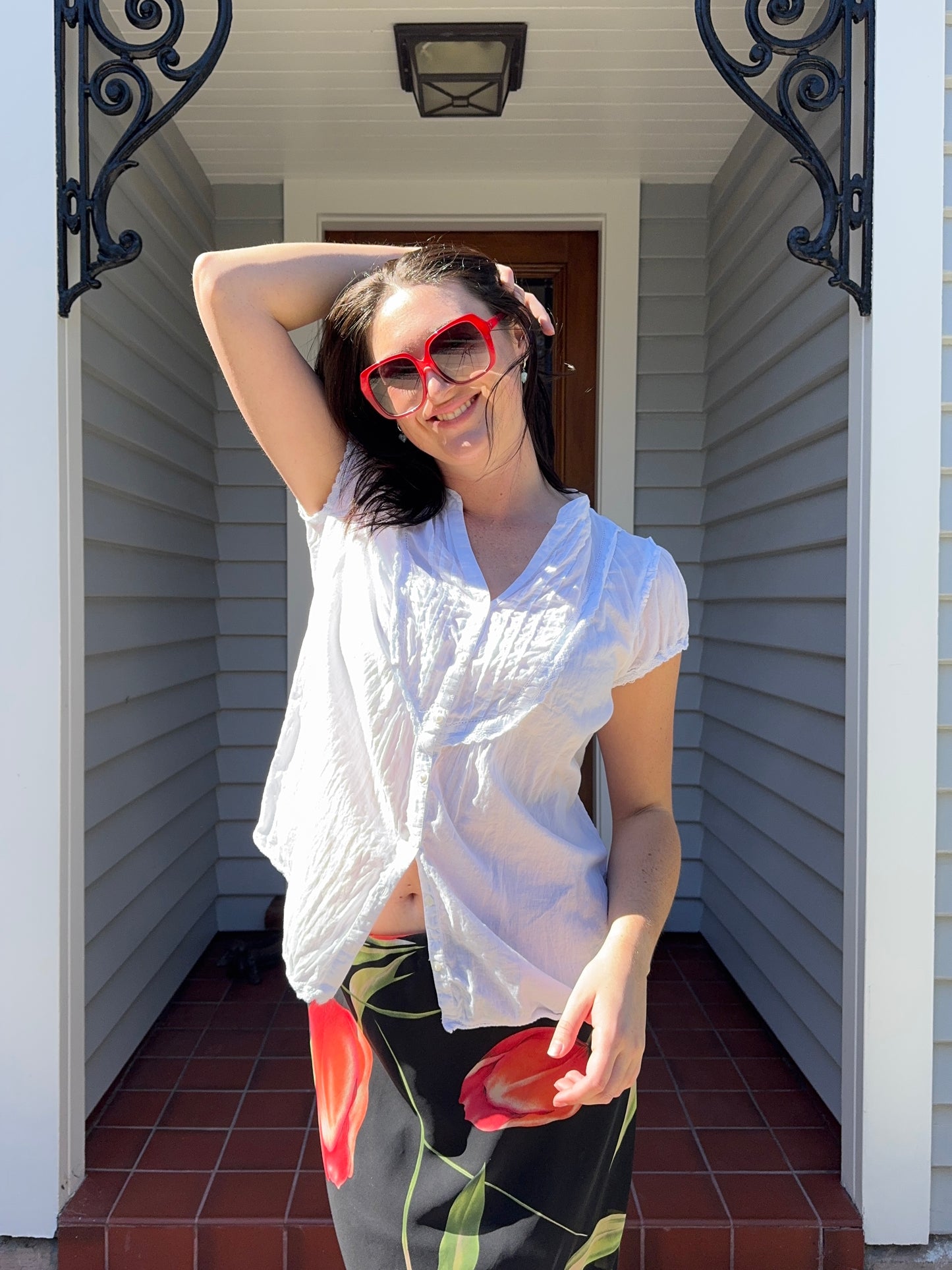 White Cotton Blouse | Size 16