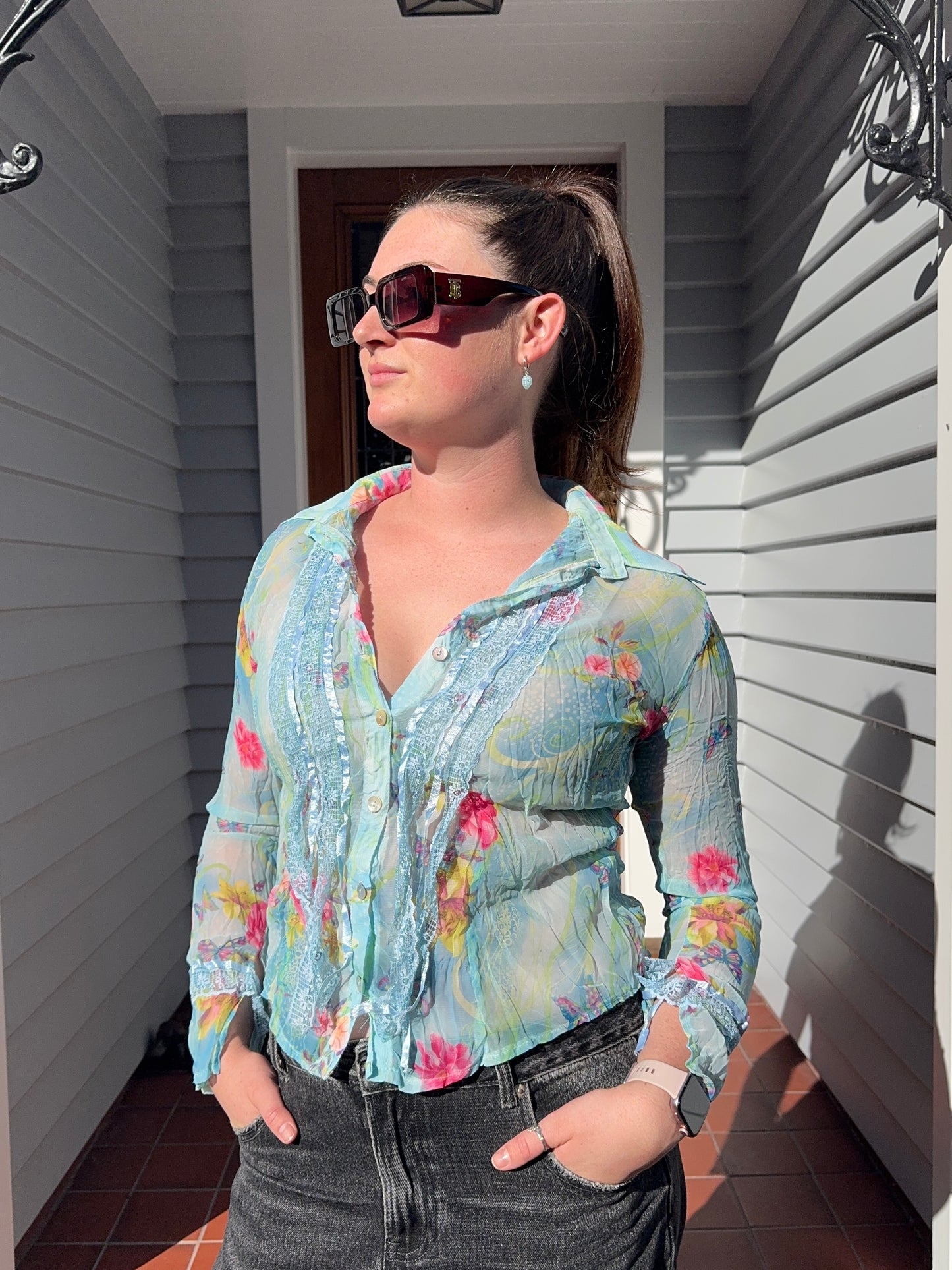 Sheer Lace Blouse | Size 8-10