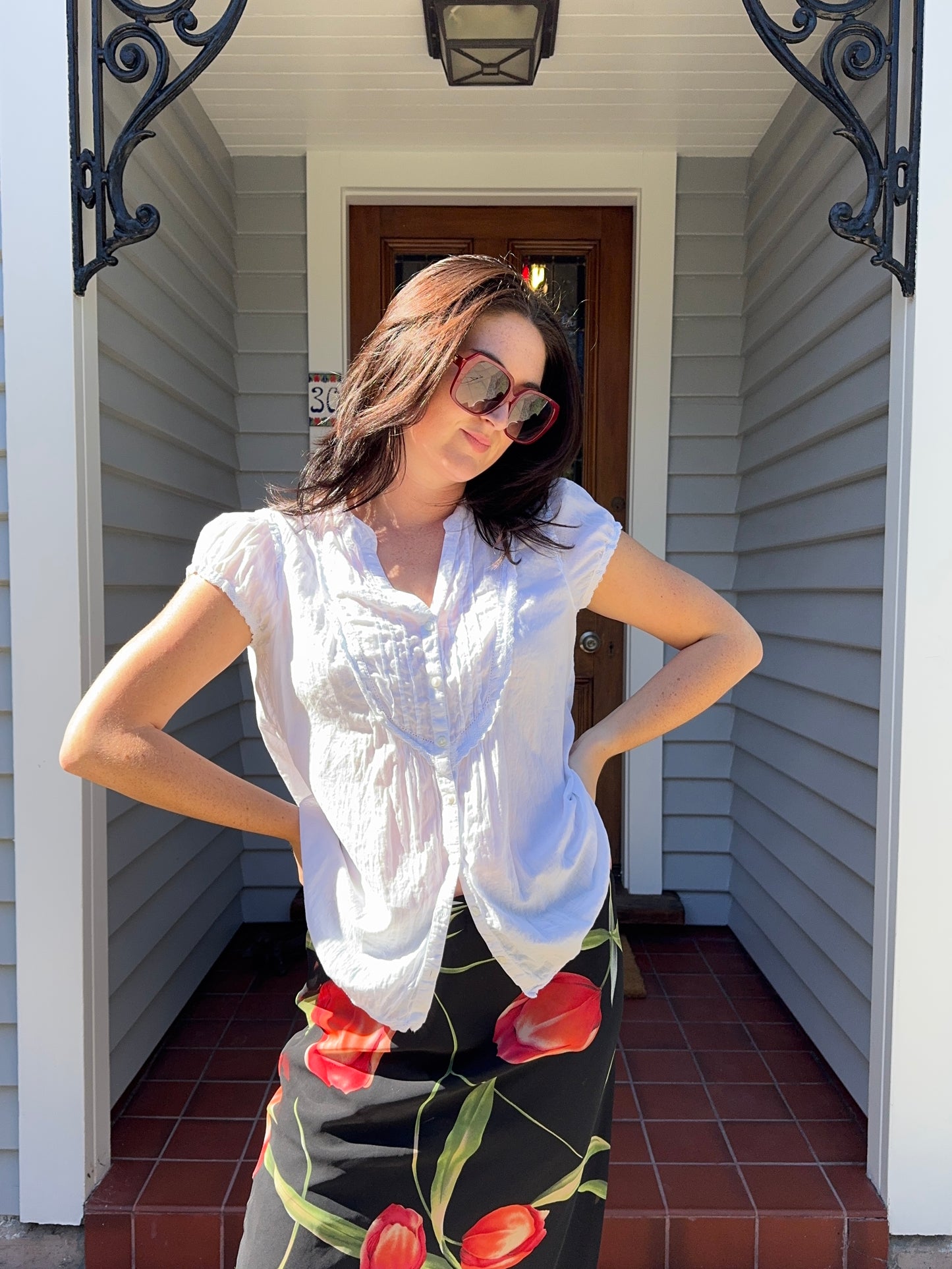 White Cotton Blouse | Size 16