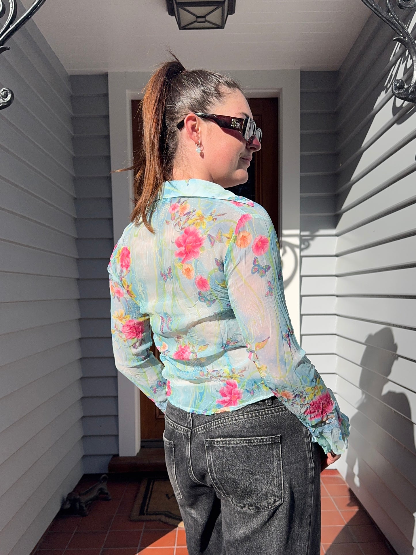 Sheer Lace Blouse | Size 8-10