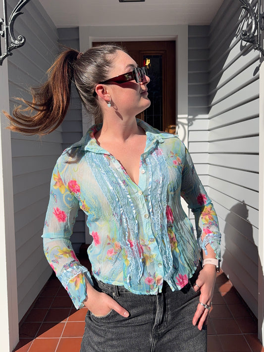 Sheer Lace Blouse | Size 8-10