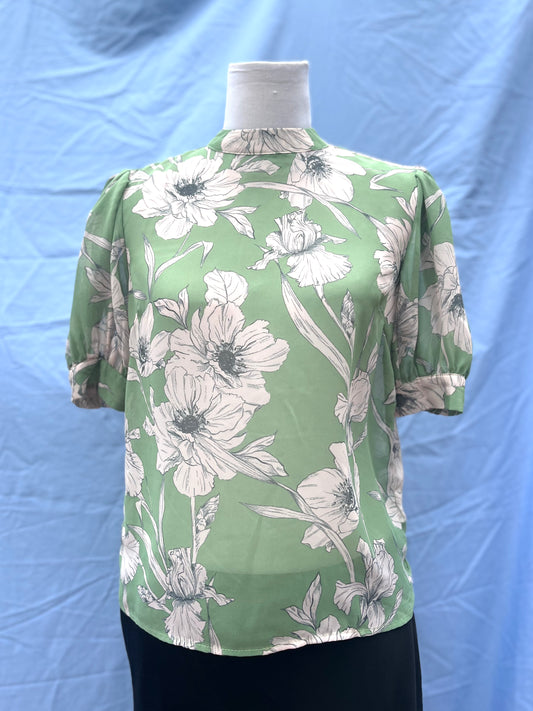 Sheer Floral Blouse | Size 6-8