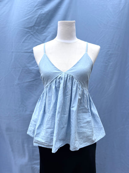 Blue Cross-Back Blouse | Size 8-10