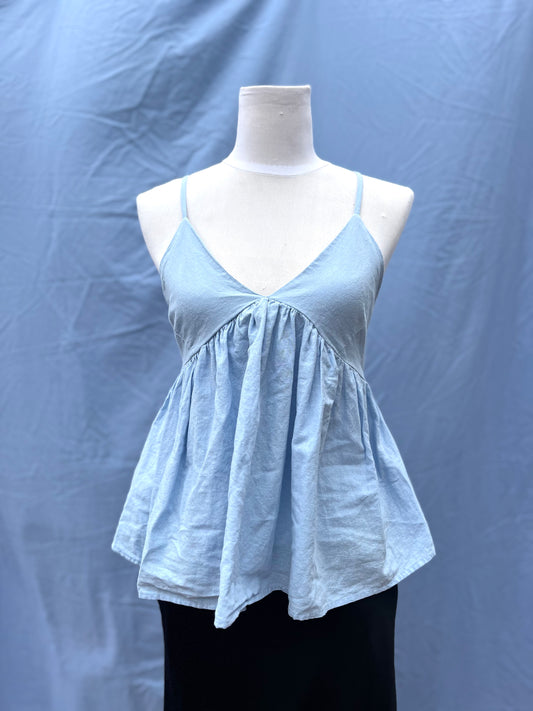 Blue Cross-Back Blouse | Size 8-10