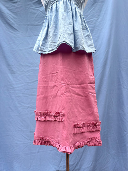 Pink Midi Skirt | Size 8-10
