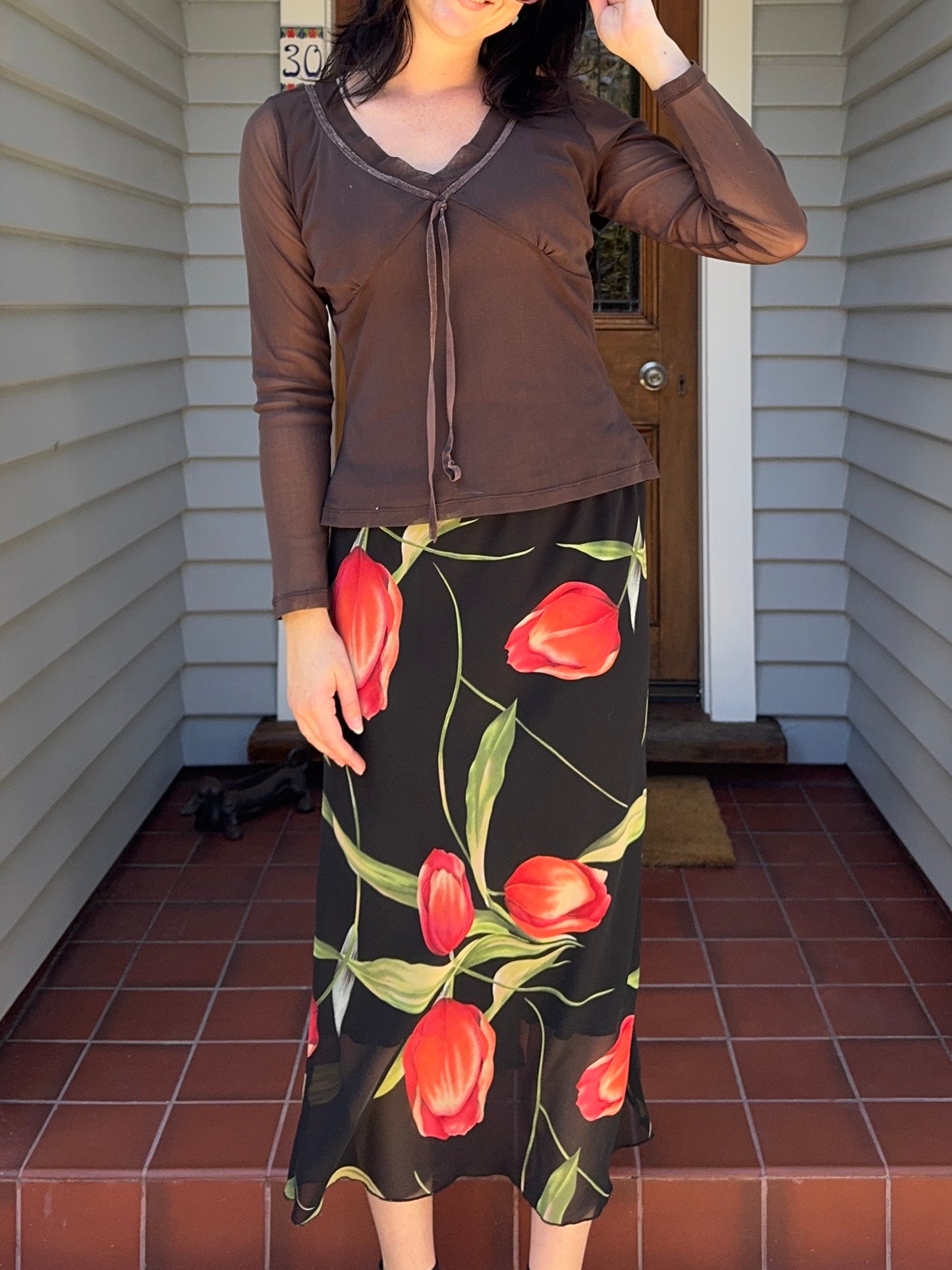 Brown Longsleeve Blouse | Size 12