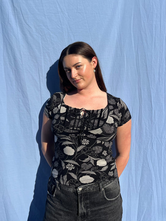 Y2K Floral Top | Size 10