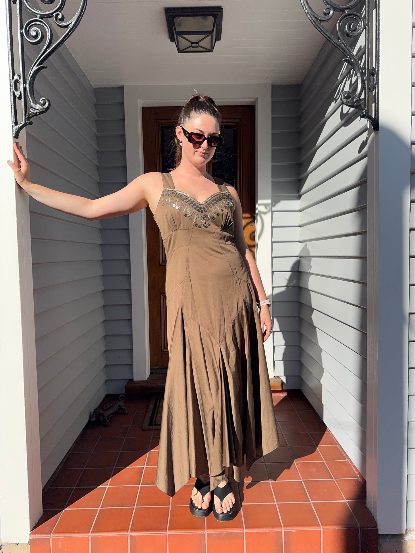 Beaded Asymmetric Dress | Size 16