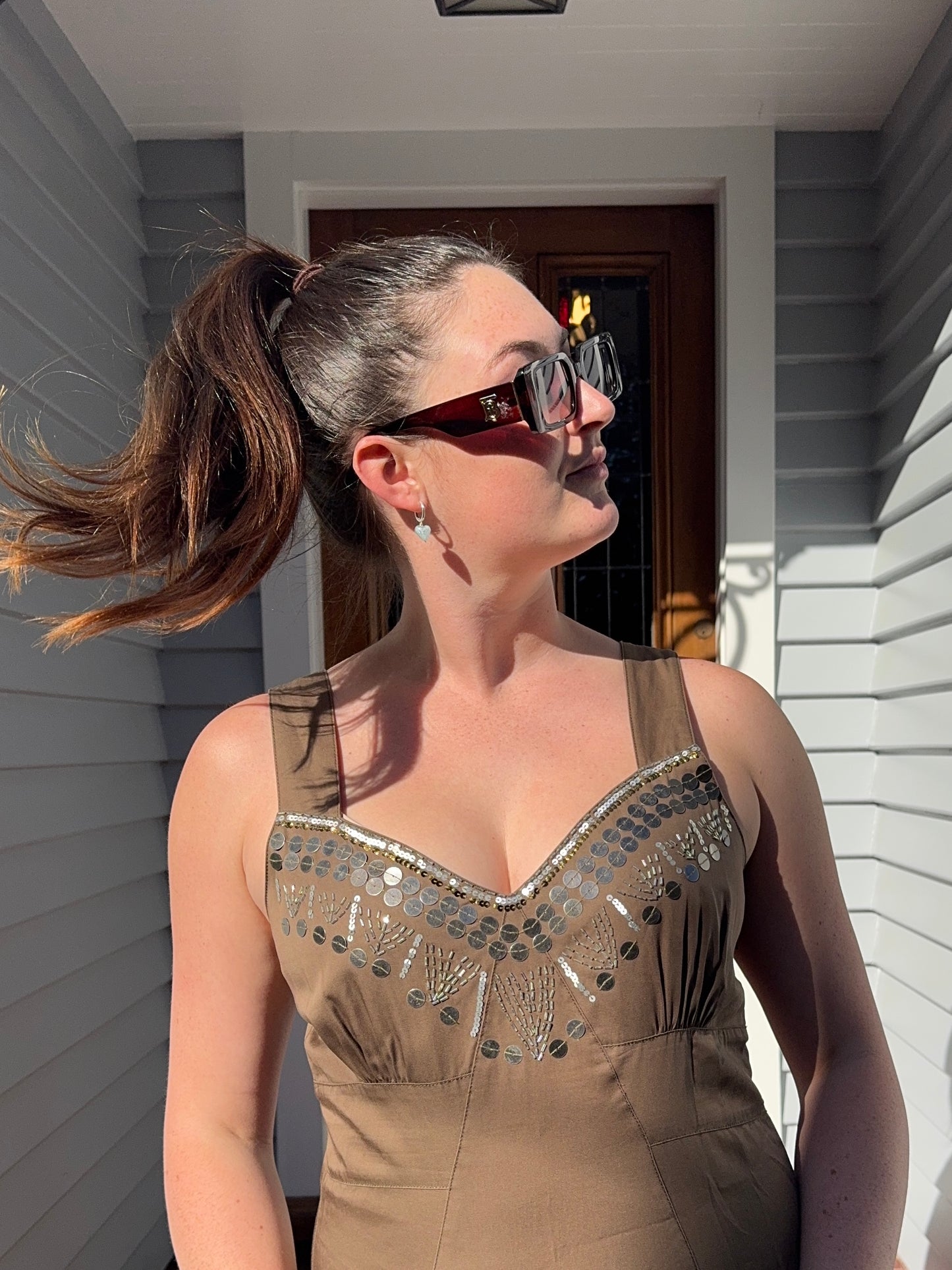 Beaded Asymmetric Dress | Size 16