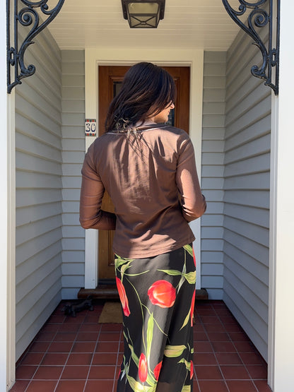 Brown Longsleeve Blouse | Size 12