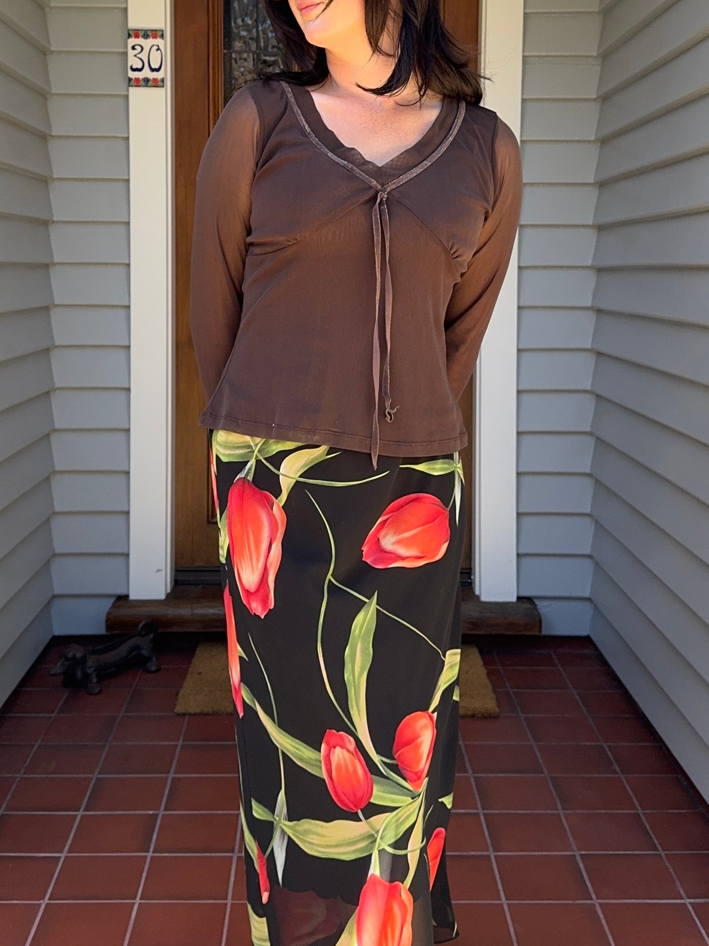 Brown Longsleeve Blouse | Size 12