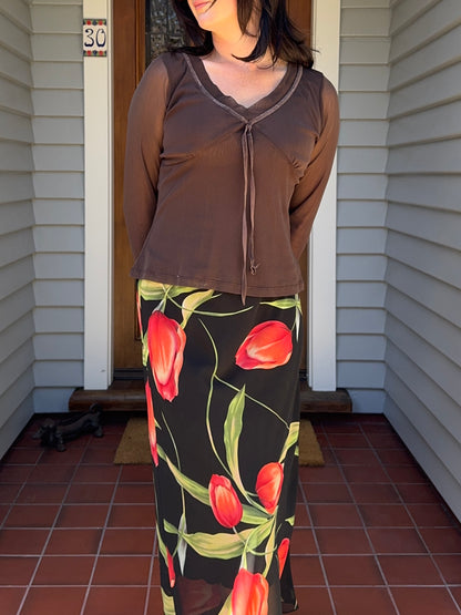 Brown Longsleeve Blouse | Size 12