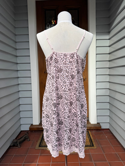 Pink & Brown Floral Slip | Size 10-12