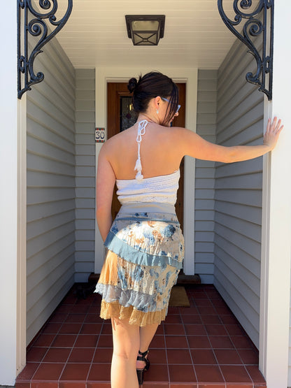 White Crochet Halter Top | Size S