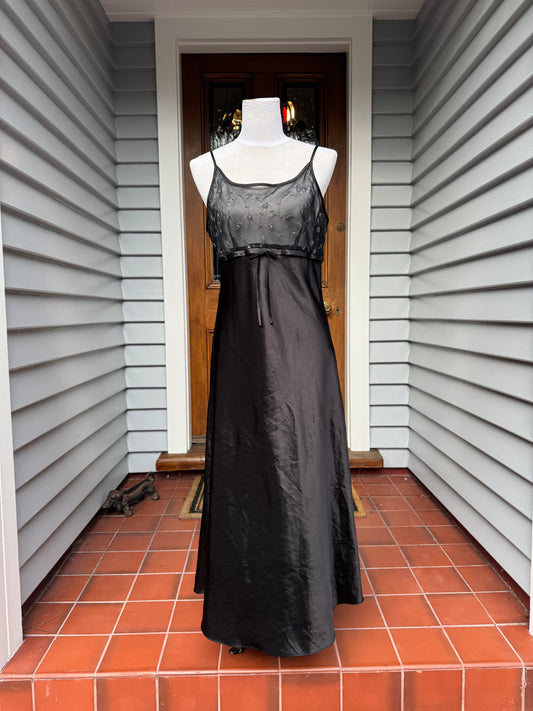 Sheer Embroidered Maxi Dress | Size 14