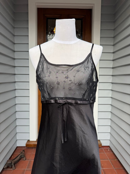 Sheer Embroidered Maxi Dress | Size 14