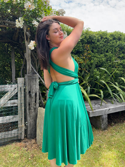 Emerald Green Tie-Up Dress | OSFM