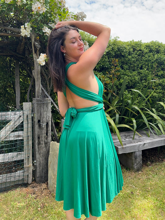 Emerald Green Tie-Up Dress | OSFM