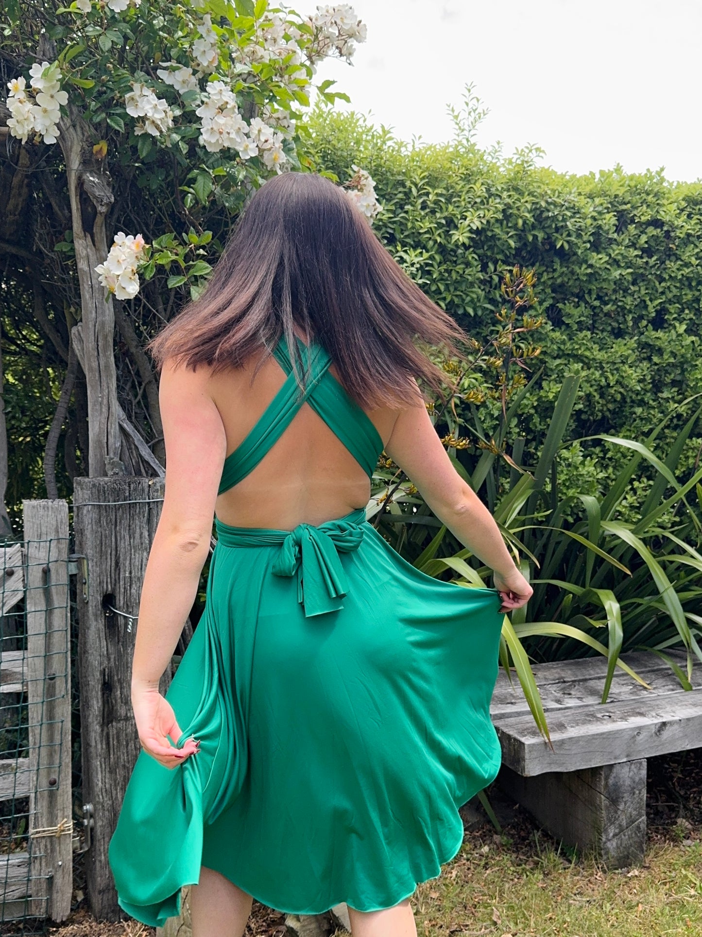 Emerald Green Tie-Up Dress | OSFM