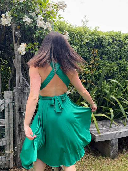 Emerald Green Tie-Up Dress | OSFM