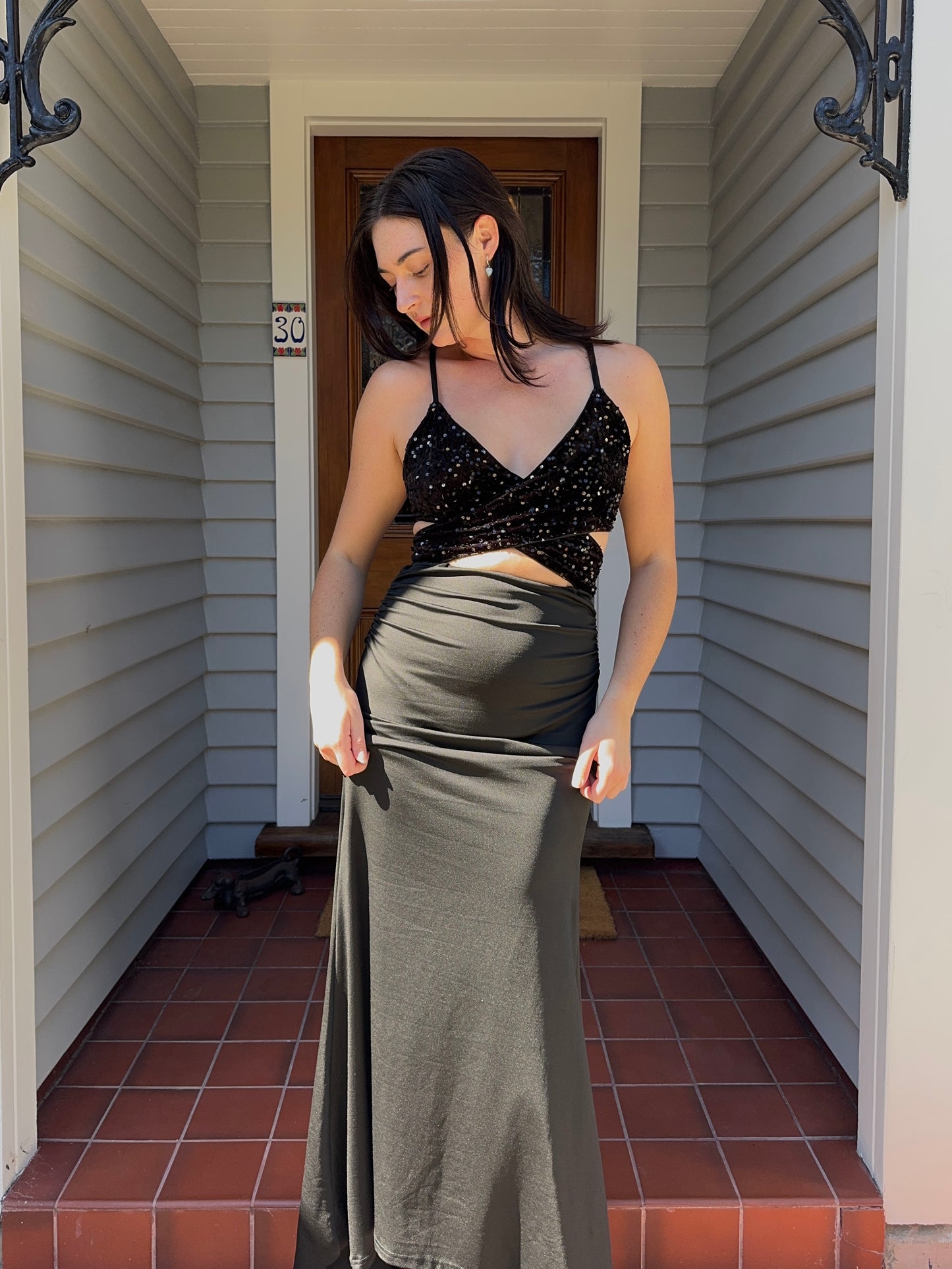 Y2k Beaded Maxi Gown | Size 8-12