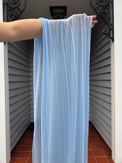 Blur Sheer Sparkly Blue Scarf