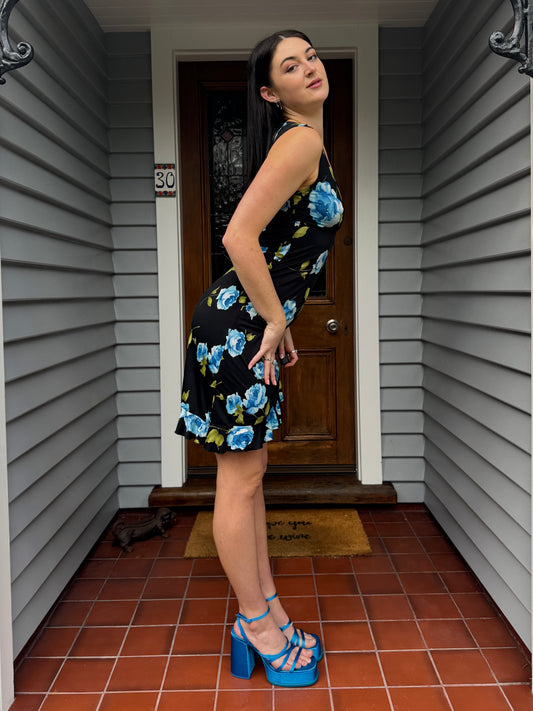 Vintage Pagani Floral Midi Dress | Size 8