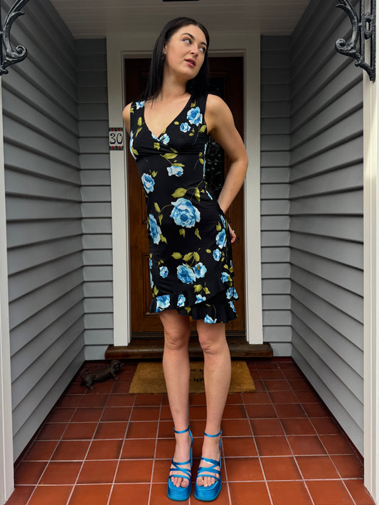 Vintage Pagani Floral Midi Dress | Size 8